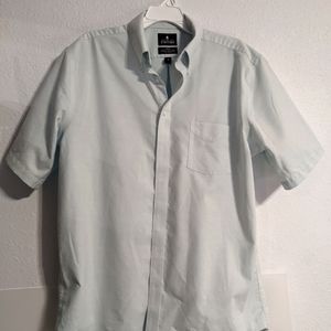 Men's Lt Blue Dress Shirt Size 17 Neck